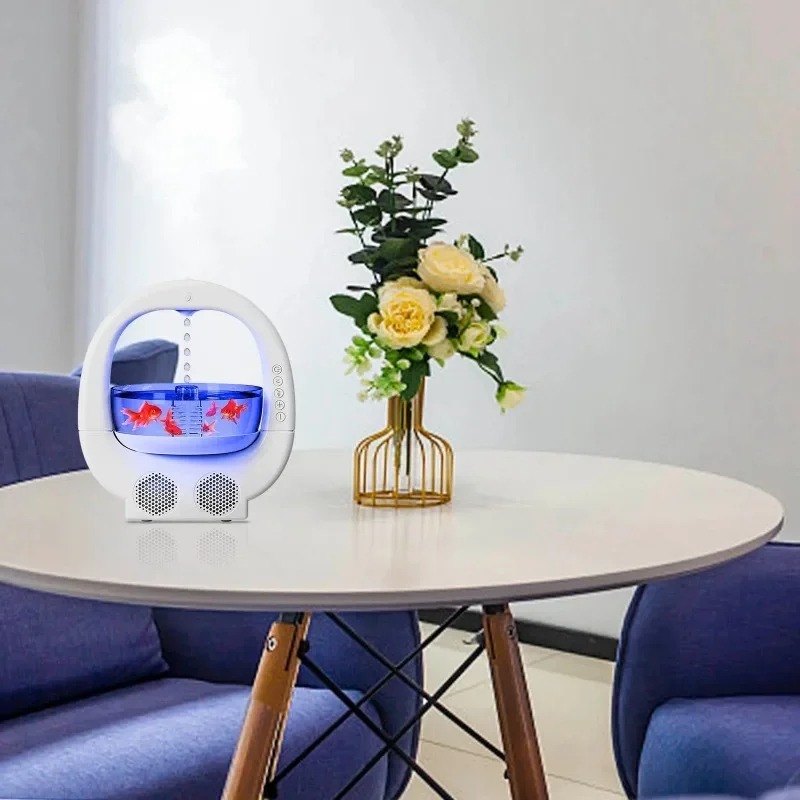 Aquarium 3-en-1 : Diffuseur d’Huile Essentielle, LED Ambiance & Enceinte Bluetooth – Image 3