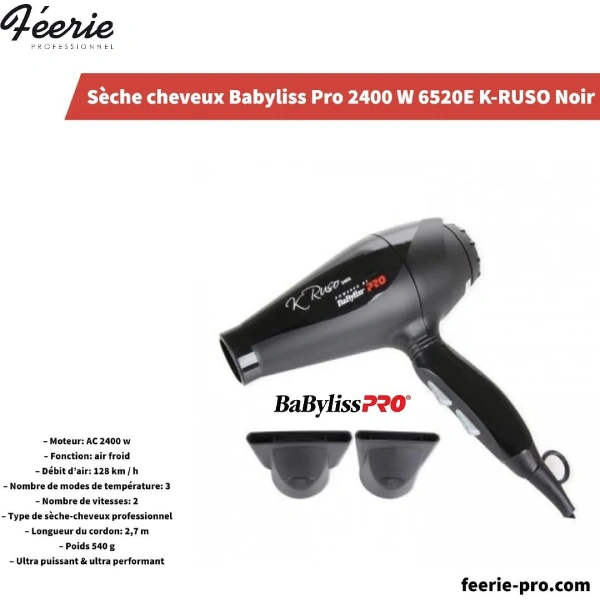 Babyliss Pro K-Ruso Sèche-Cheveux Professionnel 2400W – Image 4