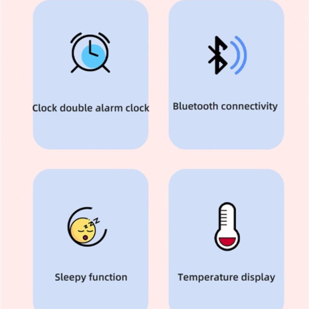 Réveil Numérique Sans Fil avec Affichage LED Miroir et Haut-Parleur Bluetooth – منبه رقمي لاسلكي بشاشة مرآة ومكبر صوت بلوتوث – Image 7