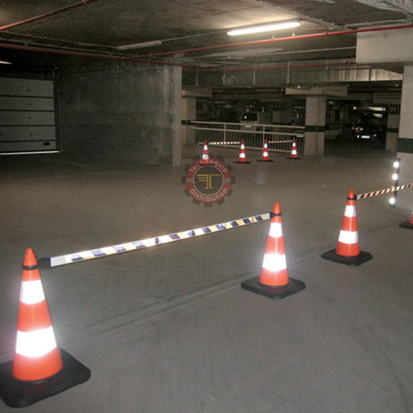 Cône signalisation PVC double réfléchissant avec base pondérée zeplin – Image 4