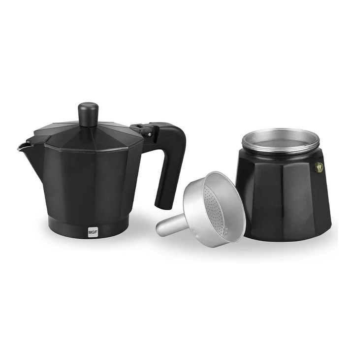 Cafetière Italienne en Aluminium – 3 ou 6 Tasses – Coloris Noir Mat – Image 3