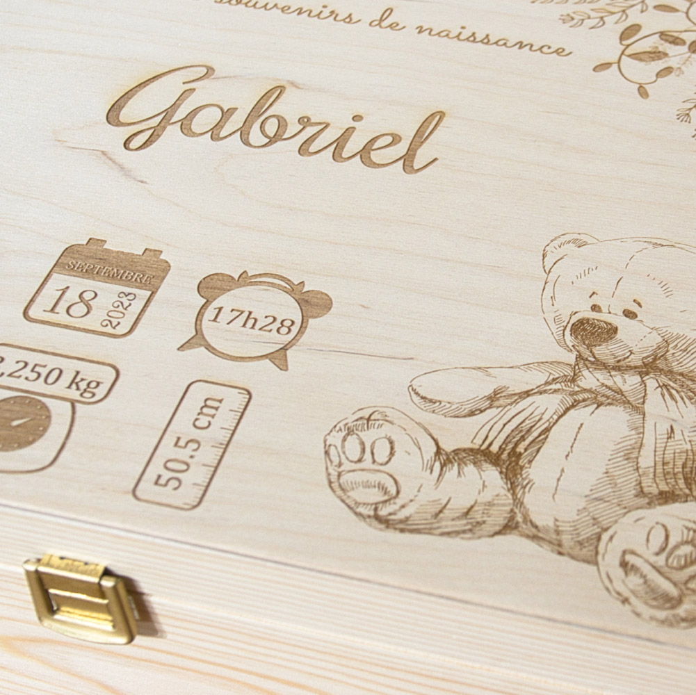 Coffret naissance personnalisé bois – Image 7