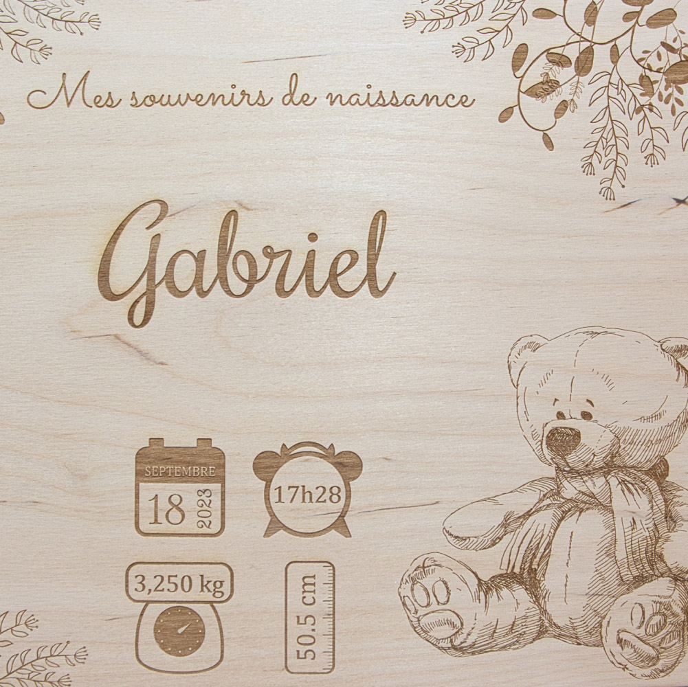 Coffret naissance personnalisé bois – Image 6