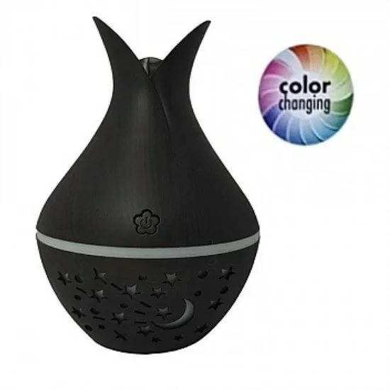 Diffuseur d’Huiles Essentielles & Humidificateur – Veilleuse LED Ciel Étoilé, Effet Bois – Image 7