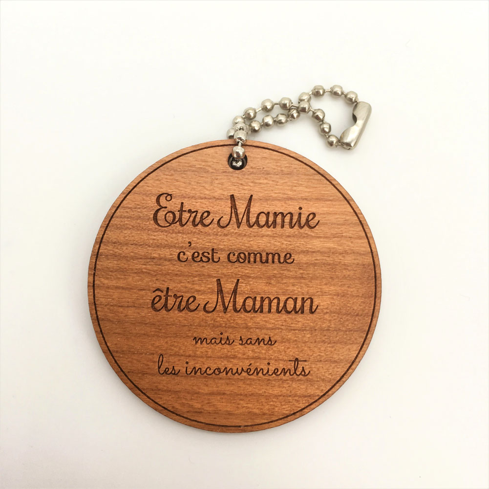 Porte-clés bois Etre mamie – Image 3